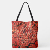 赤から珊瑚の色に映る曲がった正方形 トートバッグ (裏面)