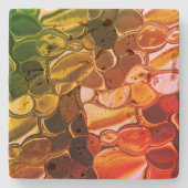 赤から緑に移行する丸い形状 ストーンコースター (正面)