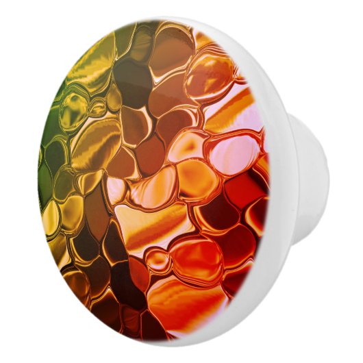 赤から緑に移行する丸い形状 セラミックノブ (右)