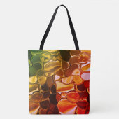 赤から緑に移行する丸い形状 トートバッグ (正面)