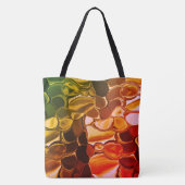 赤から緑に移行する丸い形状 トートバッグ (裏面)