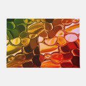 赤から緑に移行する丸い形状 ドアマット (正面)