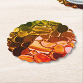 赤から緑に移行する丸い形状 ペーパーコースター (アングル)