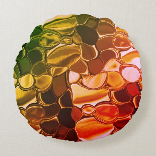 赤から緑に移行する丸い形状 ラウンドクッション (正面)