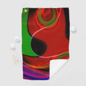 赤から緑へわずかに重なるストロークカーブ ゴルフタオル (インサイチュ)