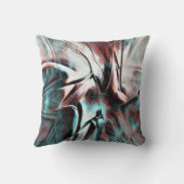 赤から青のピクセル化した霧雨のテクスチャにキーンと茶色 クッション (裏面)