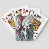 赤から青のピクセル化した霧雨のテクスチャにキーンと茶色 トランプ (裏面)