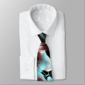 赤から青のピクセル化した霧雨のテクスチャにキーンと茶色 ネクタイ (タイ)