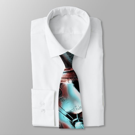 赤から青のピクセル化した霧雨のテクスチャにキーンと茶色 ネクタイ (タイ)