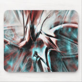 赤から青のピクセル化した霧雨のテクスチャにキーンと茶色 マウスパッド (正面)