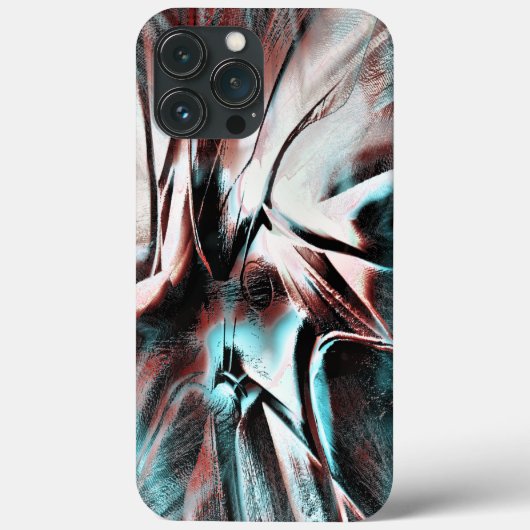 赤から青のピクセル化した霧雨のテクスチャにキーンと茶色 Case-Mate iPhoneケース (裏面)