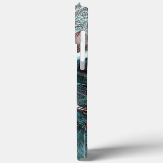 赤から青のピクセル化した霧雨のテクスチャにキーンと茶色 Case-Mate iPhoneケース (裏面 / 左)