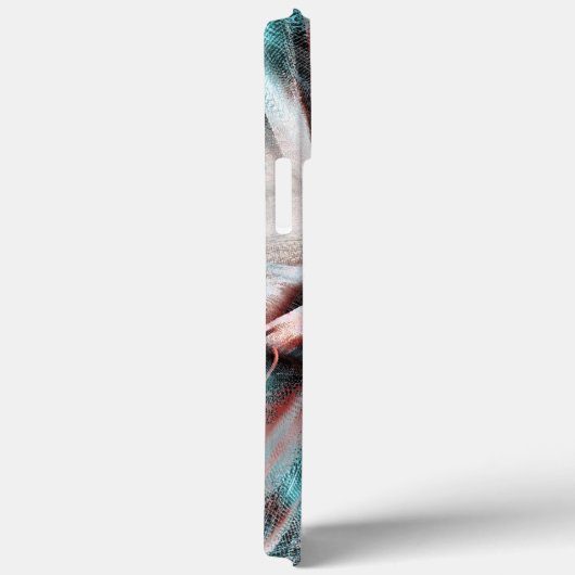 赤から青のピクセル化した霧雨のテクスチャにキーンと茶色 Case-Mate iPhoneケース (裏面 / 右)