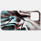 赤から青のピクセル化した霧雨のテクスチャにキーンと茶色 Case-Mate iPhoneケース (裏面 (横))