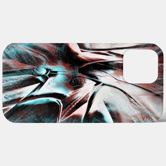 赤から青のピクセル化した霧雨のテクスチャにキーンと茶色 Case-Mate iPhoneケース (裏面 (横))