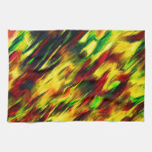 赤から黄色に染まった赤い緑 キッチンタオル (横)