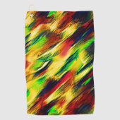 赤から黄色に染まった赤い緑 ゴルフタオル (正面)