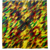 赤から黄色に染まった赤い緑 シャワーカーテン (正面)