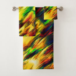 赤から黄色に染まった赤い緑 バスタオルセット