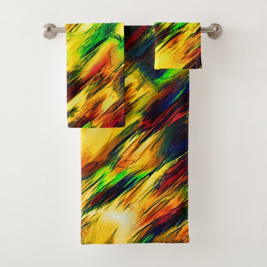 赤から黄色に染まった赤い緑 バスタオルセット (インサイチュ)