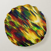 赤から黄色に染まった赤い緑 ラウンドクッション (裏面)