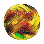 赤から黄色に染まった赤い緑 野球ボール (正面)