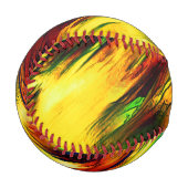 赤から黄色に染まった赤い緑 野球ボール (正面左)
