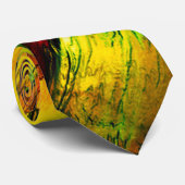 赤から黄色に汚れた頑丈な、小さな緑 ネクタイ (ロール)