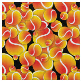 赤から黄色のテニスボール ファブリック (クローズアップ)