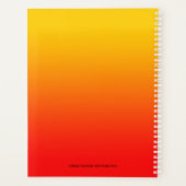 赤から黄色の背景グラデーション3リングバインダー プランナー手帳 (裏面)