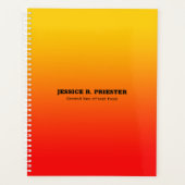 赤から黄色の背景グラデーション3リングバインダー プランナー手帳 (正面)