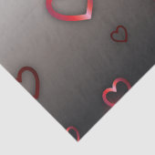 赤から黒の光沢のある赤の金属ハート グラデーション 薄葉紙 (詳細)