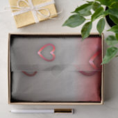 赤から黒の光沢のある赤の金属ハート グラデーション 薄葉紙 (ギフト)