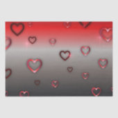 赤から黒の光沢のある赤の金属ハート グラデーション 薄葉紙 (正面)