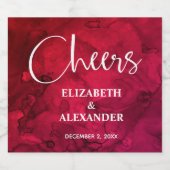 赤から黒の水の色のワイきらめくンラベル スパークリングワインラベル (シングルラベル)