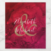 赤から黒の水色のワインボトルラベル ワインラベル (シングルラベル)