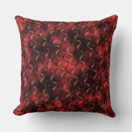 赤から黒の汚れた正方形、カーボンの汚れ3D汚れ クッション