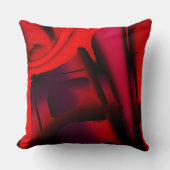 赤から黒へのグラデーションのクロップデザインの倍率 クッション (正面)