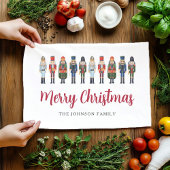 赤かわいいくるみ割り人形メリークリスマス キッチンタオル