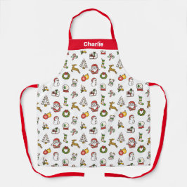 赤かわいいクリスマスエプロン エプロン