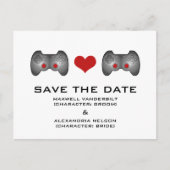 赤かわいいゲーマー日付はがきを保存 案内ポストカード (正面)