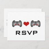 赤かわいいゲーマーRSVPポストカード インビテーションポストカード (正面/裏面)