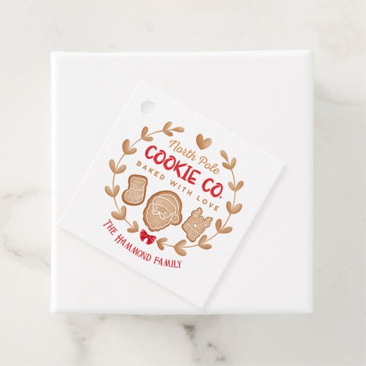 赤かわいいジンジャーブレッドクリスマスクッキー交換 フェイバータグ (インサイチュ)