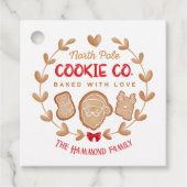 赤かわいいジンジャーブレッドクリスマスクッキー交換 フェイバータグ (正面)