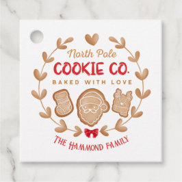 赤かわいいジンジャーブレッドクリスマスクッキー交換 フェイバータグ