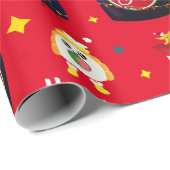 赤かわいいスおもしろいシガートメリークリスマス ラッピングペーパー (ロールコーナー)