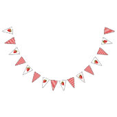 赤かわいいストロベリーファースト1ベビー誕生日 バンティングフラッグ (全)