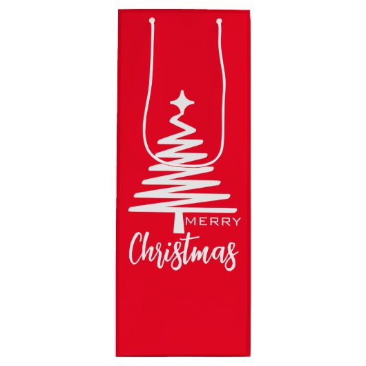 赤かわいいメリークリスマス ワインギフトバッグ (正面)