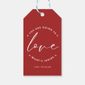 赤かわいいラブバレンタインのサークル ギフトタグ (裏面)