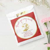 赤かわいい小さな龍が途中の赤ちゃんシャワー フェイバーバッグ (封をした状態)